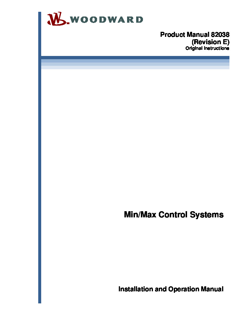 First Page Image of 8256-016 Woodward 82038 MinMax Control Systems EPG Electrically Powered Governor.pdf
